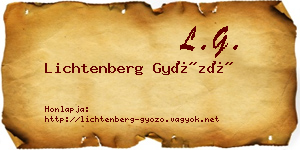 Lichtenberg Győző névjegykártya
